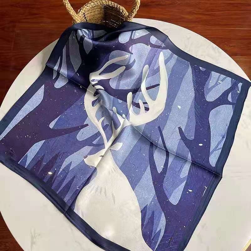 Pure Silk Square Scarves for Women