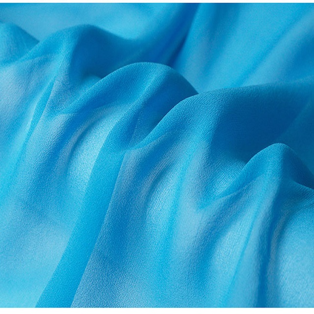High Quality Silk Georgette Fabric in Blue 