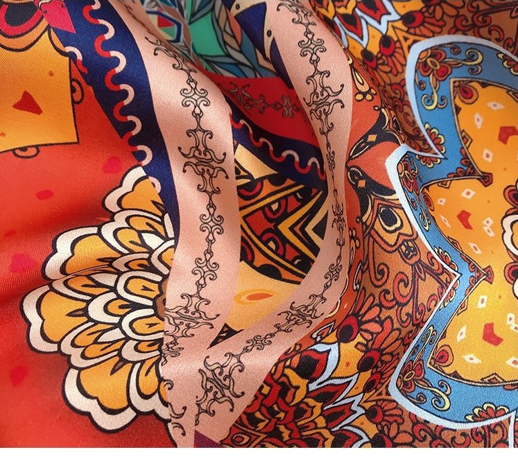 Buy Wearable Art Neck Scarves with Skinny Silk in Printing