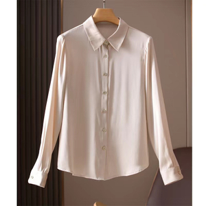 Affordable Satin Silk Blouse Long Sleeve for Women