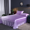 Washable 100% Percent Mulberry Purple Silk Flat Sheets with Skirt